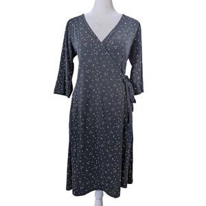 Synergy Organic Cotton Heather Grey Mini Heart Wrap Dress Small